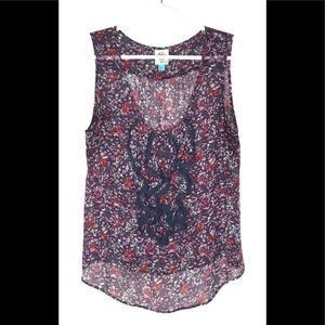 Parisian Belle Collection Sheer Floral Blouse